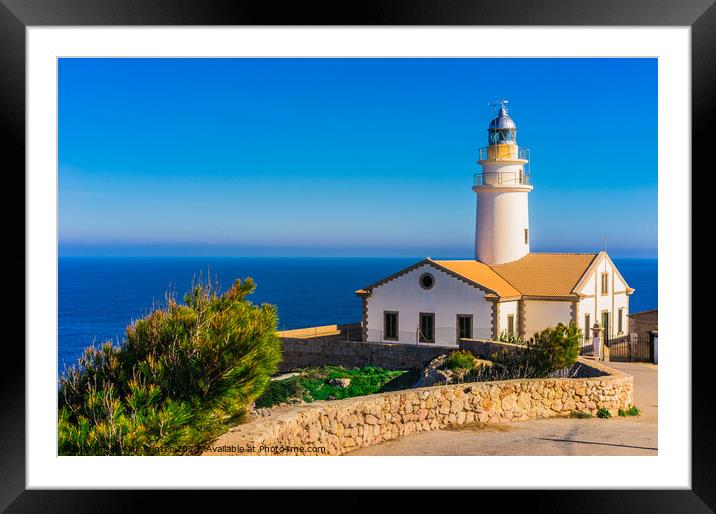Cala Ratjada lighthouse, Majorca, Spain Framed Mounted Print by Alex Winter