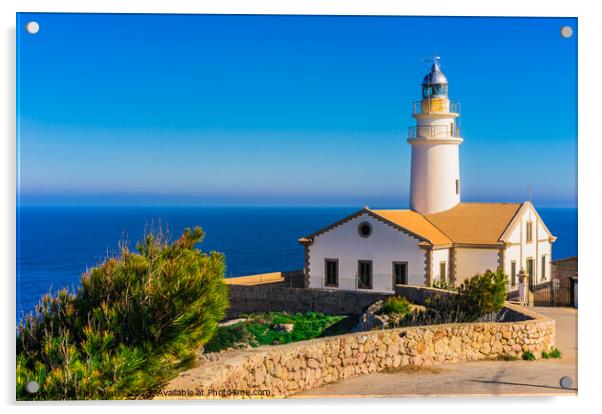 Cala Ratjada lighthouse, Majorca, Spain Acrylic by Alex Winter