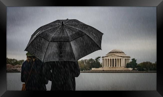 A Rainy Day In Washington DC Framed Print by Chris Lord
