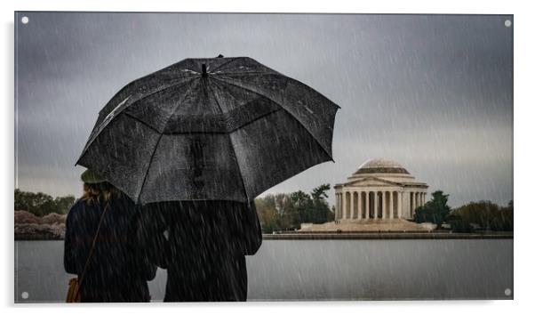 A Rainy Day In Washington DC Acrylic by Chris Lord