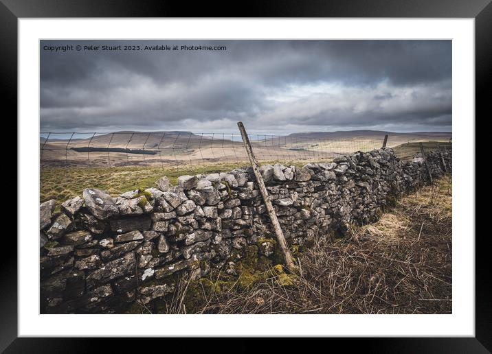 Wild Boar Fell and Archy Styrigg in the Yorkshire Dales near to  Framed Mounted Print by Peter Stuart
