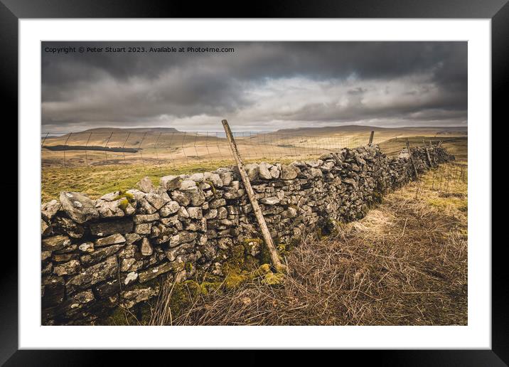 Wild Boar Fell and Archy Styrigg in the Yorkshire Dales near to  Framed Mounted Print by Peter Stuart