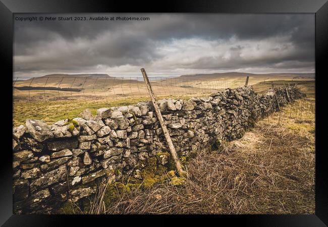 Wild Boar Fell and Archy Styrigg in the Yorkshire Dales near to  Framed Print by Peter Stuart