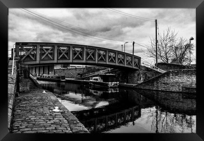 Bridge Over Brighouse Basin  Framed Print by Glen Allen