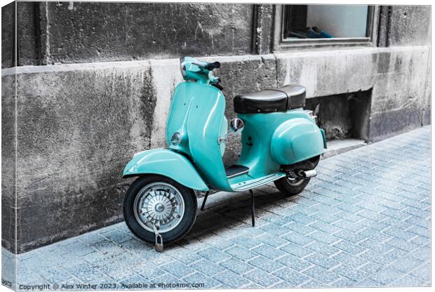 Old motor scooter Canvas Print by Alex Winter