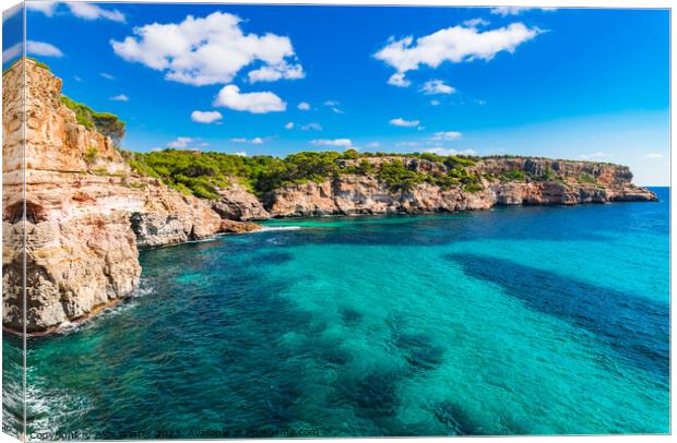 Rocky coast cliffs of Majorca Canvas Print by Alex Winter