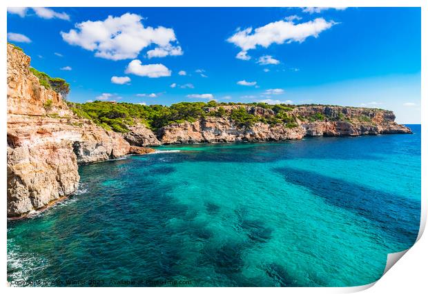 Rocky coast cliffs of Majorca Print by Alex Winter