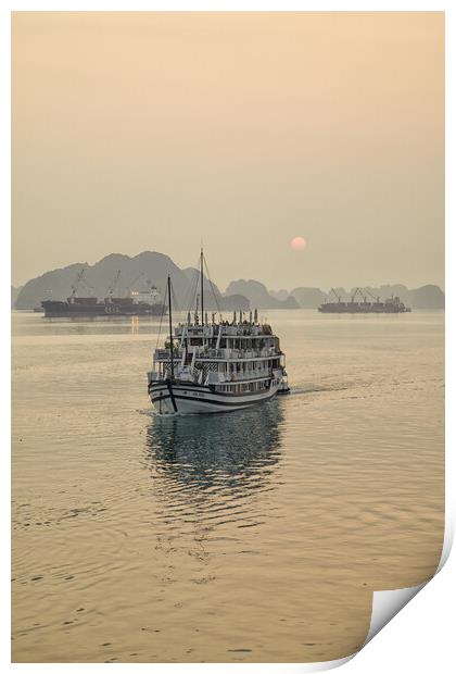 Halong Bay sunrise cruise Print by Jed Pearson