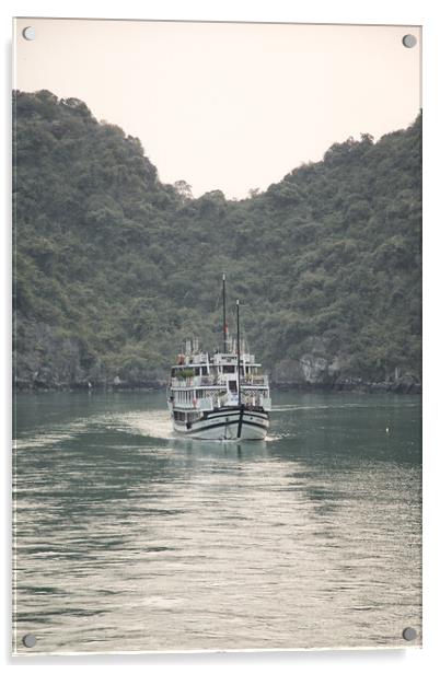 Cruising Halong Bay Acrylic by Jed Pearson