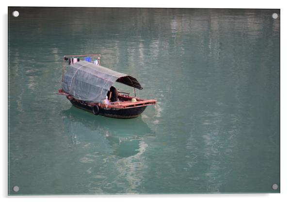 Halong Bay fishing boat Acrylic by Jed Pearson