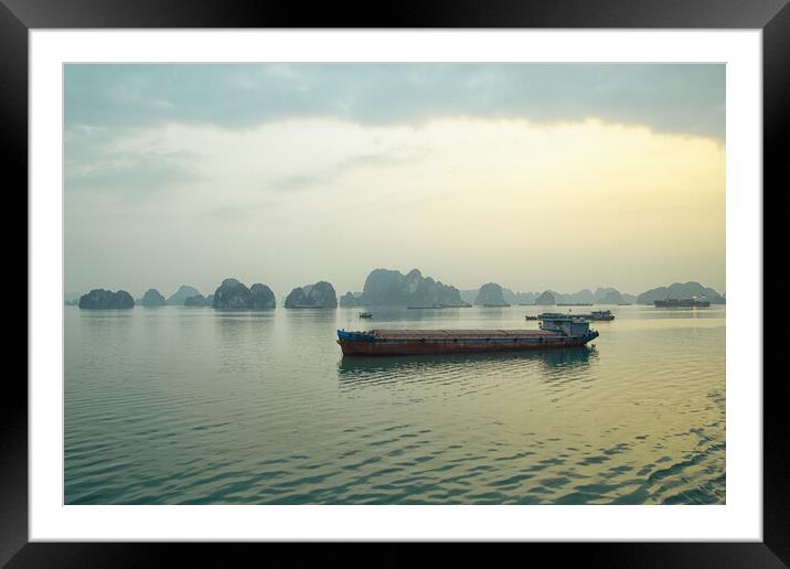 Halong Dawn Framed Mounted Print by Jed Pearson