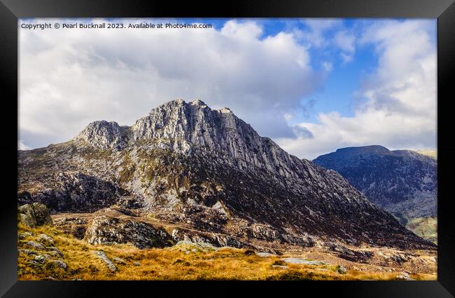 Tryfan Mountain East Face in Snowdonia Wales Framed Print by Pearl Bucknall