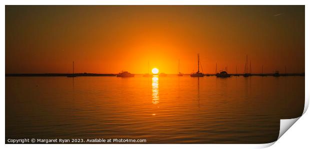 Orange Sunset on Ria Formosa Print by Margaret Ryan