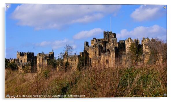 Alnwick Castle Acrylic by Richard Fairbairn