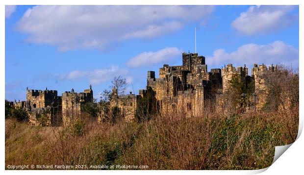 Alnwick Castle Print by Richard Fairbairn