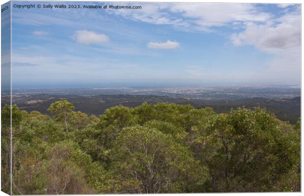 Adelaide from Mount Lofty Canvas Print by Sally Wallis