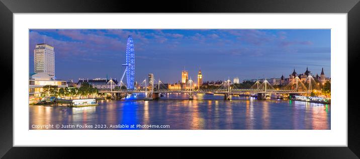 Panoramic view of the London skyline Framed Mounted Print by Justin Foulkes