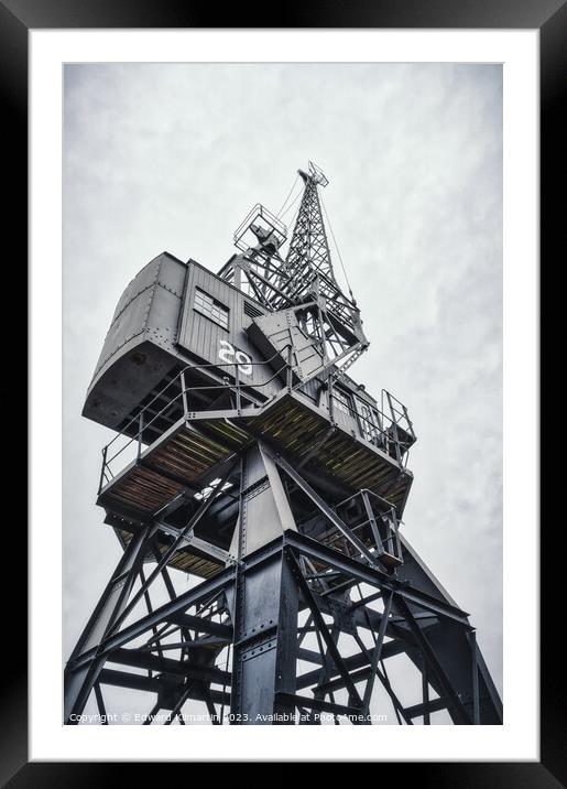 Bristol dock Crane Framed Mounted Print by Edward Kilmartin