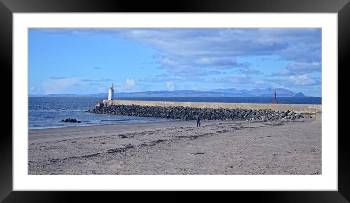 Girvan pier and Isle of Arran Framed Mounted Print by Allan Durward Photography