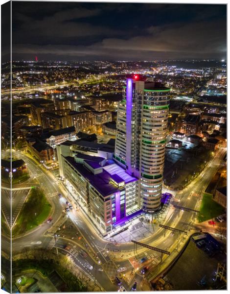 The Dalek Building Leeds Canvas Print by Apollo Aerial Photography