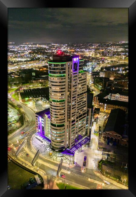 Bridgewater Place Night Framed Print by Apollo Aerial Photography