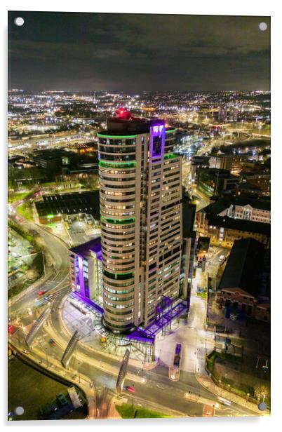 Bridgewater Place Night Acrylic by Apollo Aerial Photography
