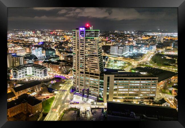 Bridgewater Place at Night Framed Print by Apollo Aerial Photography