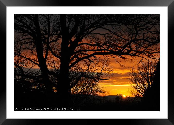 Winter sunset Framed Mounted Print by Geoff Weeks