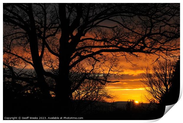 Winter sunset Print by Geoff Weeks