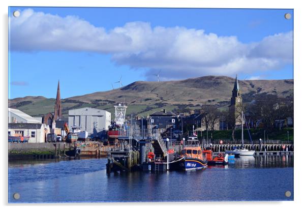 Girvan and its harbour Acrylic by Allan Durward Photography