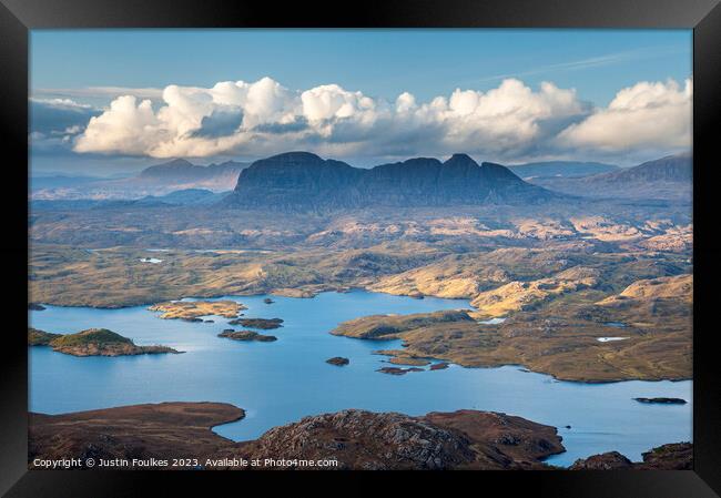Suilven from Stac Pollaidh, Assynt, Scotland Framed Print by Justin Foulkes
