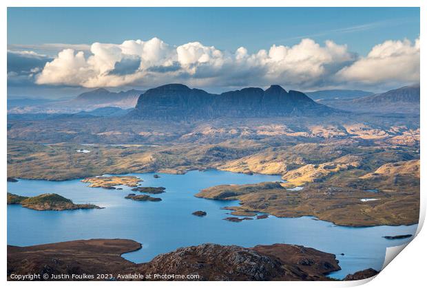 Suilven from Stac Pollaidh, Assynt, Scotland Print by Justin Foulkes