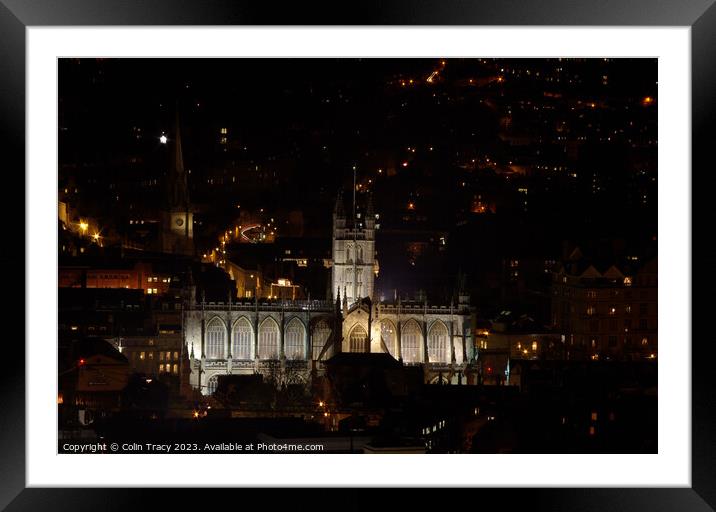 Bath Abbey at Night Framed Mounted Print by Colin Tracy