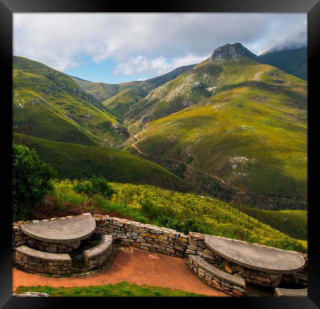 Montagu pass from the Outeniqua Pass lookout Framed Print by Adrian Turnbull-Kemp