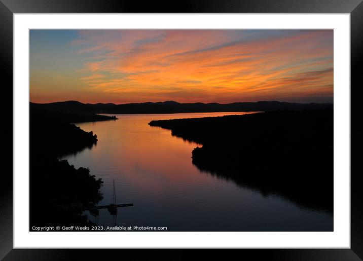 Creek sunset Framed Mounted Print by Geoff Weeks