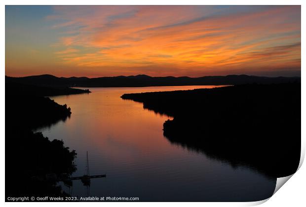 Creek sunset Print by Geoff Weeks