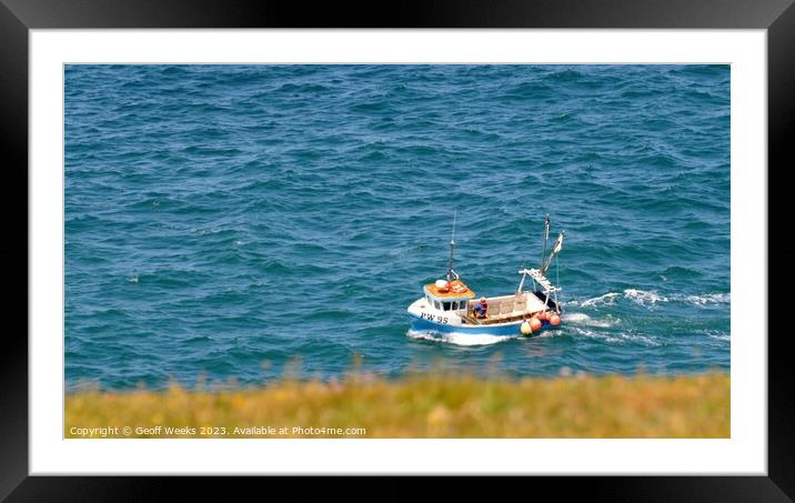 Cornish Fishing Boat Framed Mounted Print by Geoff Weeks