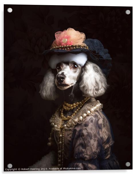 Victorian poodle Acrylic by Robert Deering