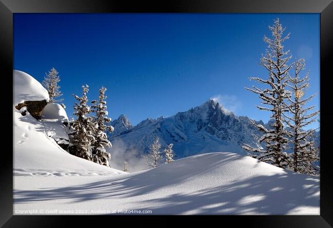 Winter in Chamonix Framed Print by Geoff Weeks