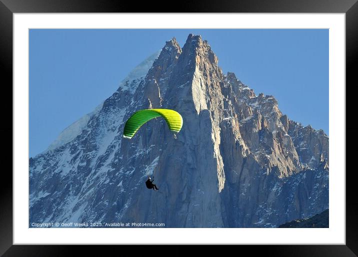 Paragliding in the Alps Framed Mounted Print by Geoff Weeks