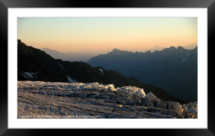 Glacier sunset Framed Mounted Print by Geoff Weeks