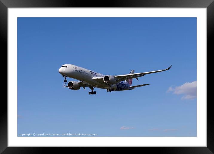 China Airlines Airbus A350-941              Framed Mounted Print by David Pyatt