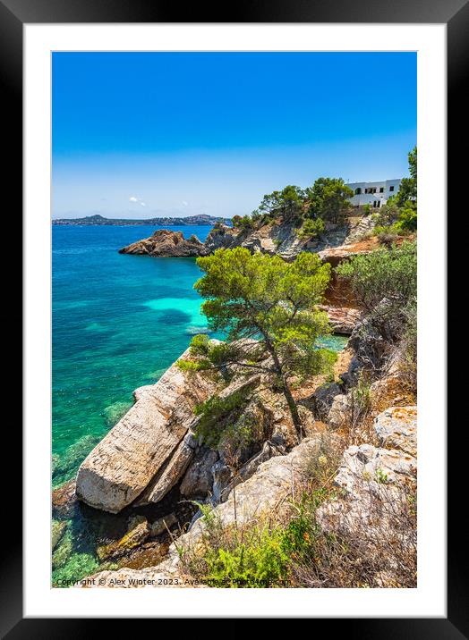 Coast landscape Mediterranean Sea Majorca island,  Framed Mounted Print by Alex Winter