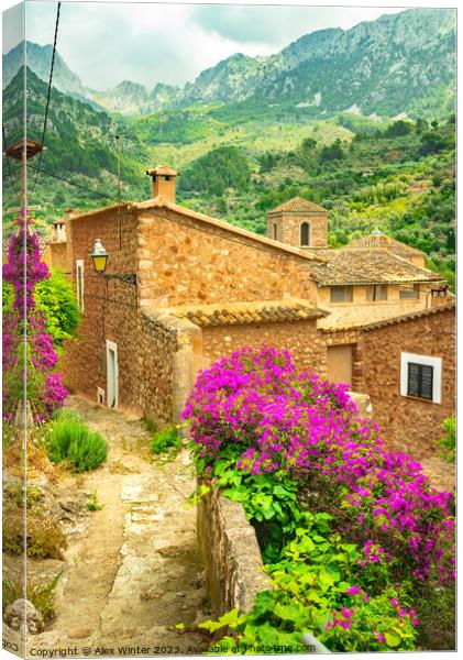 Beautiful view of old mediterranean mountain villa Canvas Print by Alex Winter