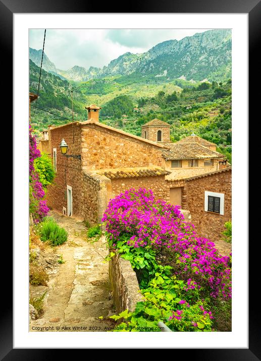 Beautiful view of old mediterranean mountain villa Framed Mounted Print by Alex Winter