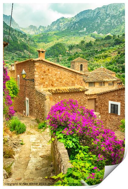 Beautiful view of old mediterranean mountain villa Print by Alex Winter