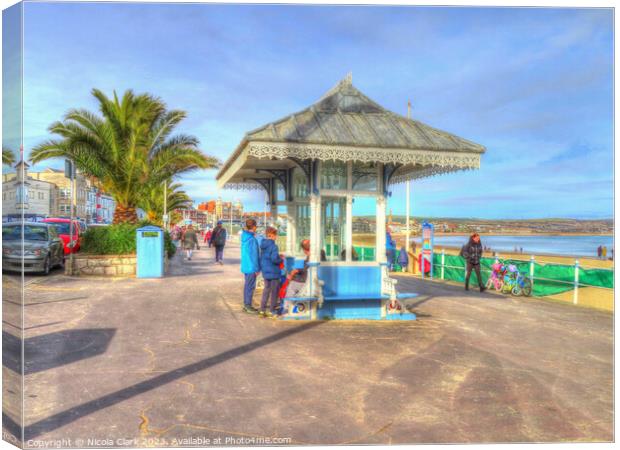 Winter Wonder at Weymouth Canvas Print by Nicola Clark