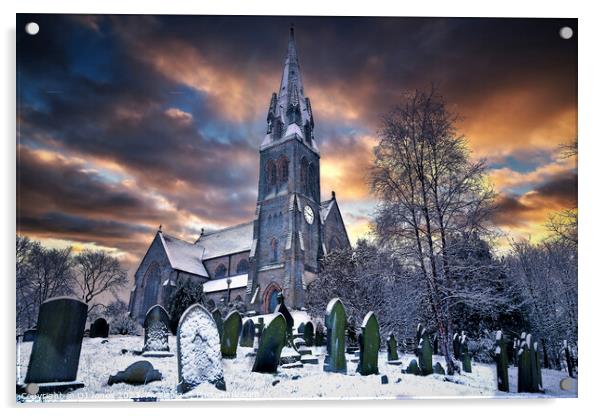 St Martins church Castleton Acrylic by David Jones