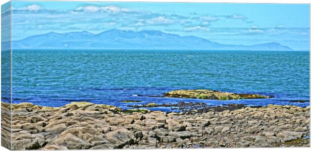 Arran viewed from Troon, (abstract) Canvas Print by Allan Durward Photography