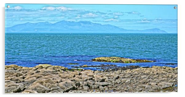 Arran viewed from Troon, (abstract) Acrylic by Allan Durward Photography